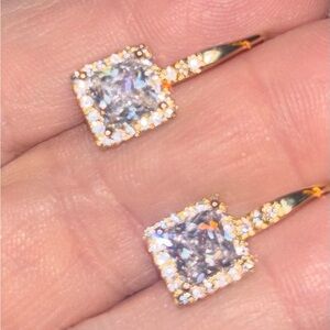 Radiant Gold and Silver Square Earrings 14k gold filled high quality